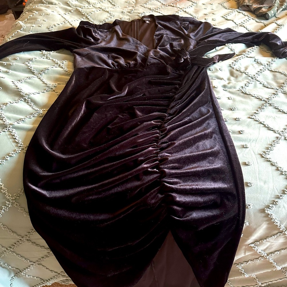 Black velvet formal Gown/dress for Curvy Women
